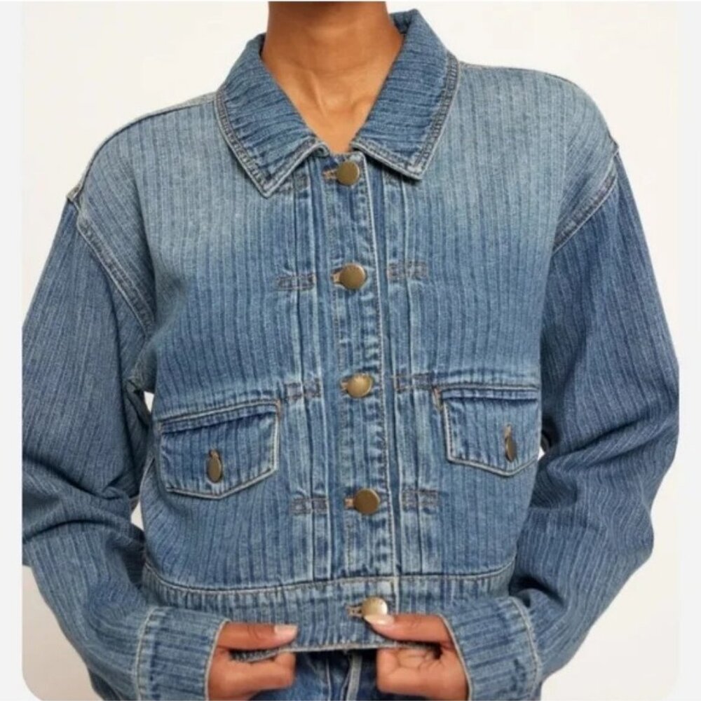 Joie Catalina Denim Jacket Soho Wash Button Front Women's XS New with Tag